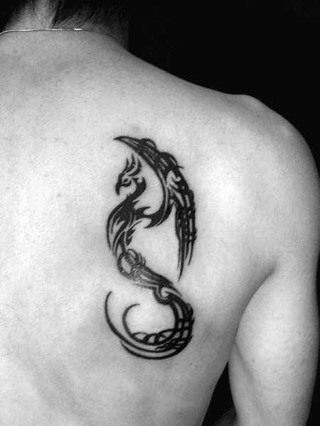 Cool Small Phoenix Shoulder Blade Mens Tattoos