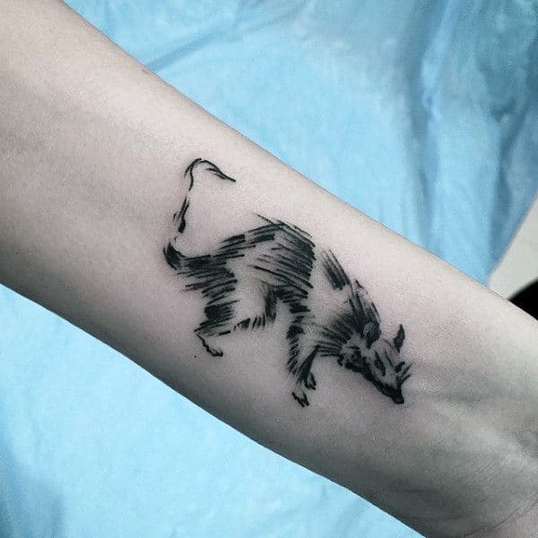 Cool Small Simple Mens Sketched Rat Wrist Tattoos
