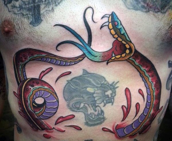 Cool Snake Tattoos For Men On Chest