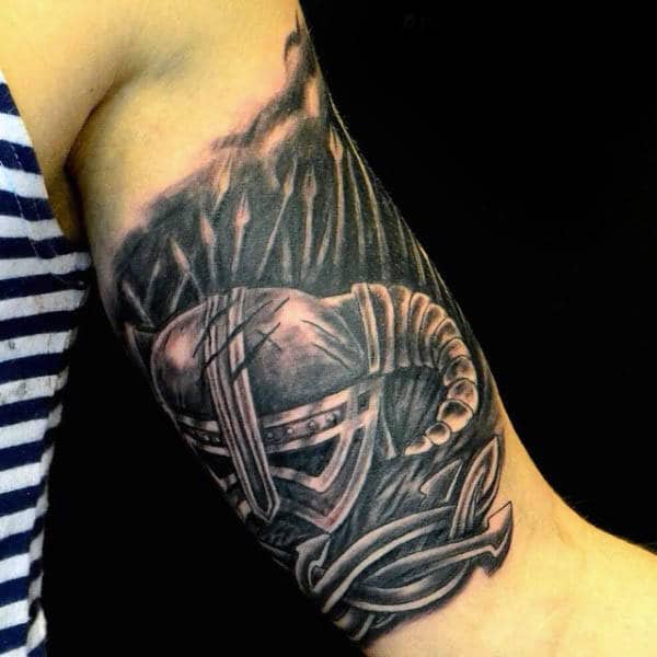 Cool Spears Mens Quarter Sleeve Tattoo