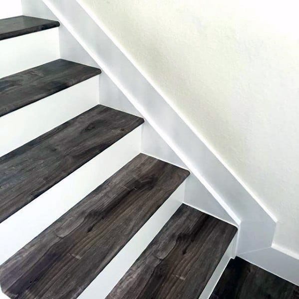 white stair trim wooden staircase