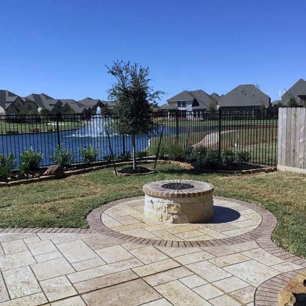 bordered stamped patio
