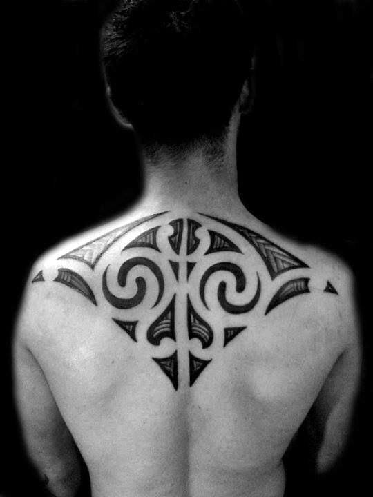 Cool Stingray Upper Back Guys Tribal Tattoos