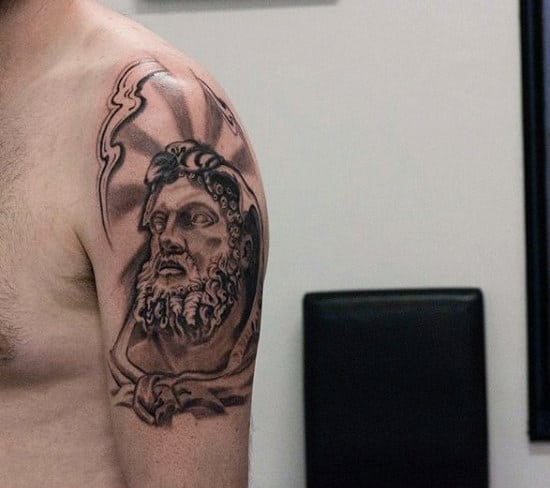 Cool Sun Rays Hercules Mens Quarter Sleeve Tattoos