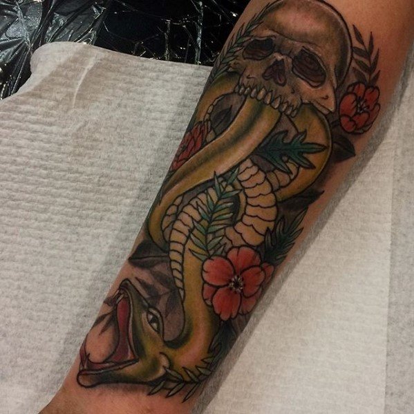 Cool The Dark Mark Tattoo Design Ideas For Male Neo Traditional Forearm