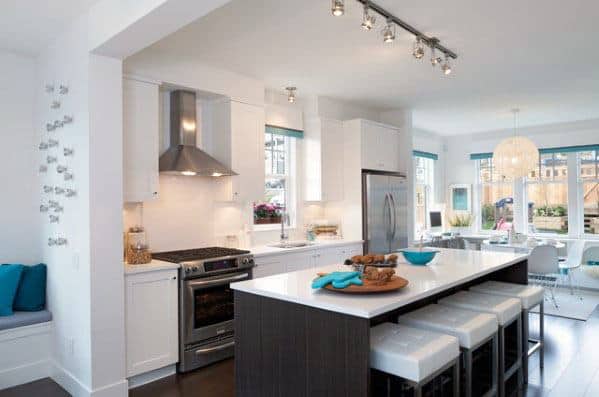 Cool Track Lighting Over Kitchen Island