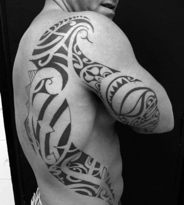 Cool Tribal Back Tattoos On Guys