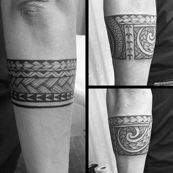 Cool Tribal Forearm Armband Male Polynesian Tattoo Designs