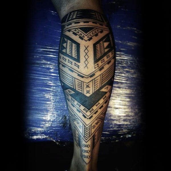 Cool Tribal Tattoo Leg Ideas For Guys