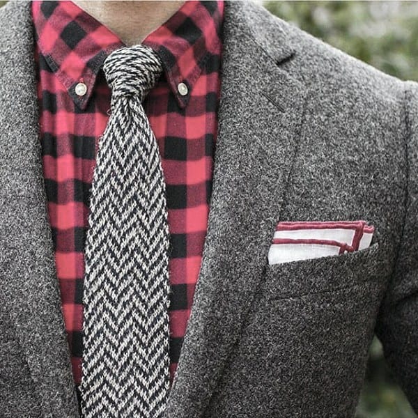 Cool Unique Grey Suit Styles For Men Red Flannel Dress Shirt