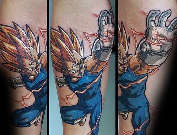 Cool Vegeta Guys Forearm Tattoo