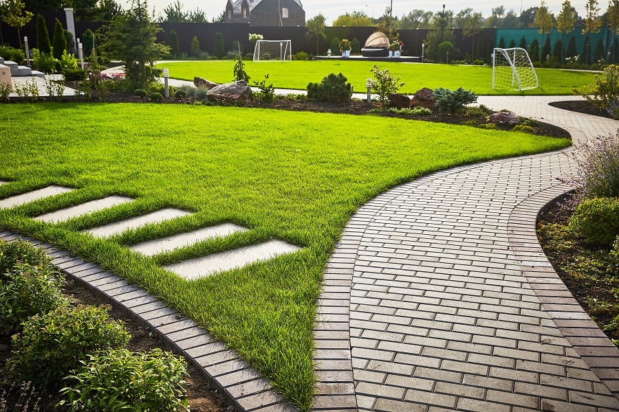 brick paver walkway landscaping