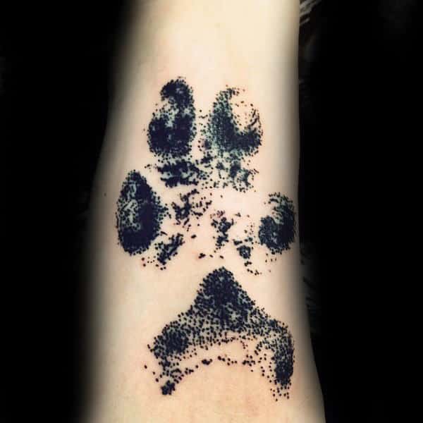 Cool Wolf Paw Tattoo On Inner Forearm Of Male