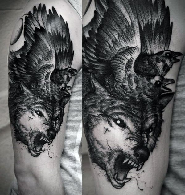 Cool Wolf Tattoos For Men