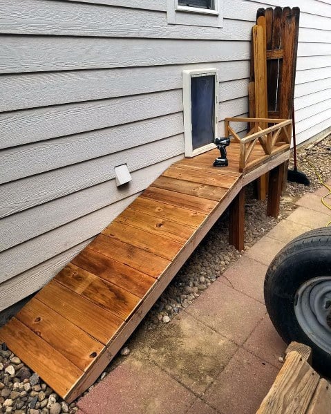Cool Wooden Ramp Doggy Doors Home Ideas