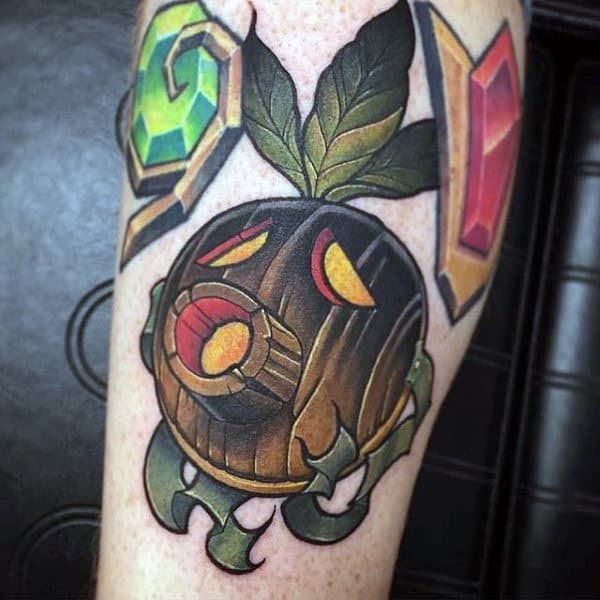 Cool Wooden Zelda Mens Arm Tattoos