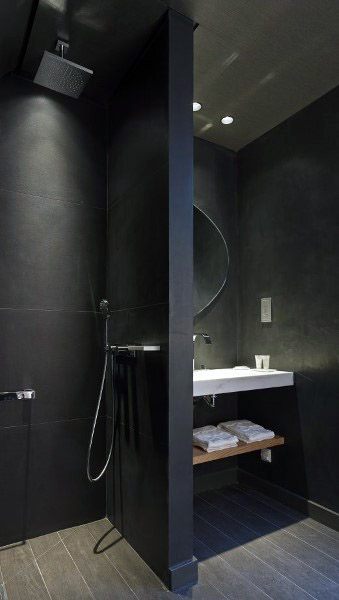 gray shower modern bathroom