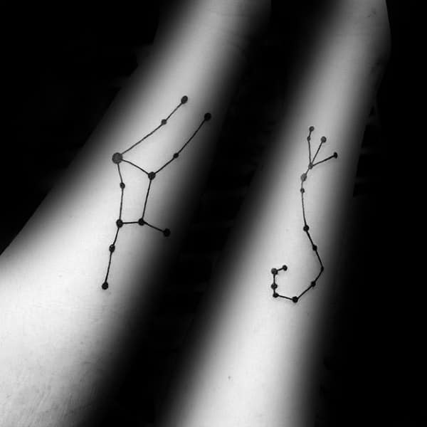 Cosntellation Tattoo On Male Virgo Zodiac