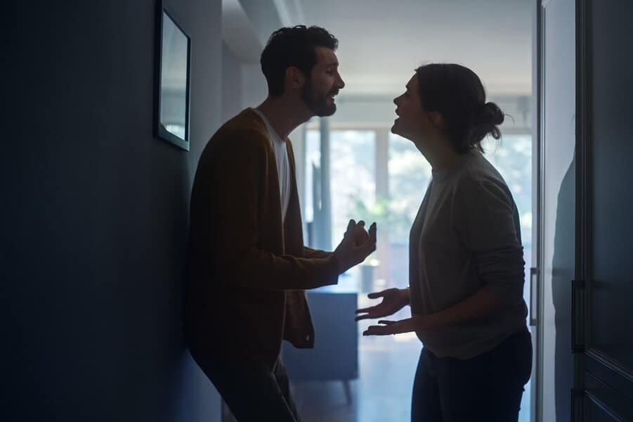 couple fighting each other