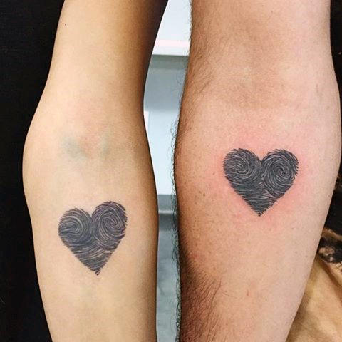Couple Fingerprint Inner Forearm Tattoos For Men