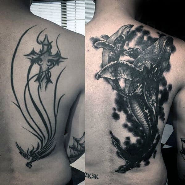 Cover Up Amazing Mens Whale Back Tatoos