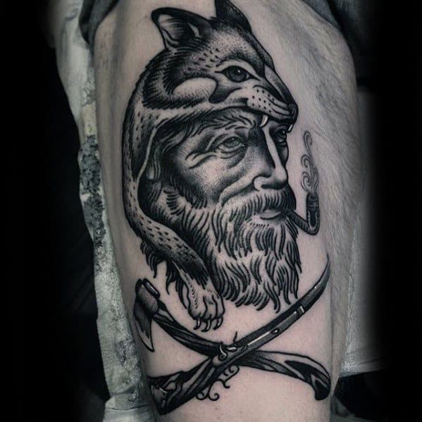 Coyote Male Tattoos On Arm