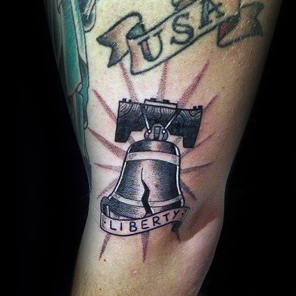 Cracked Liberty Bell Mens Small Tatoo Ideas