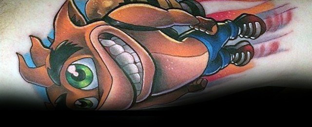 Crash Bandicoot Tattoo Designs For Men