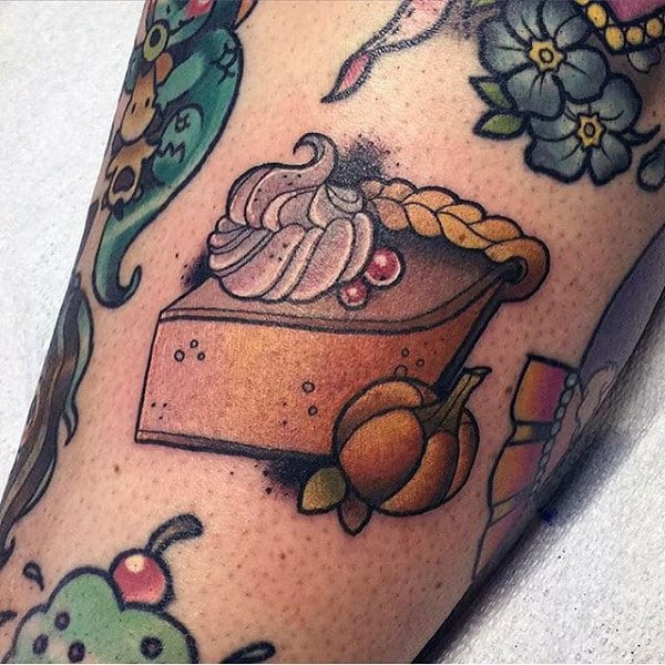 Creamy Cake Food Tattoo Male Forearms
