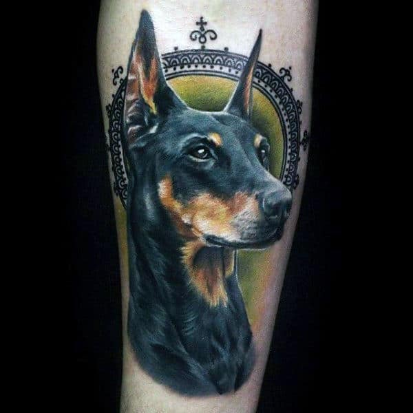 Creative 3d Dog Tattoo For Guys