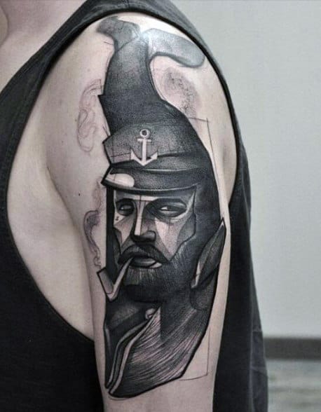 Creative Abstract Sailor Tattoo Mens Art On Arm