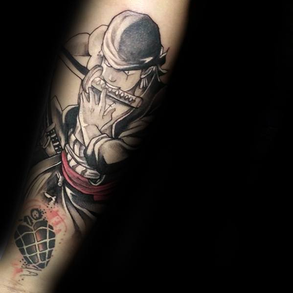 Creative Anime Tattoos For Men Outer Forearm