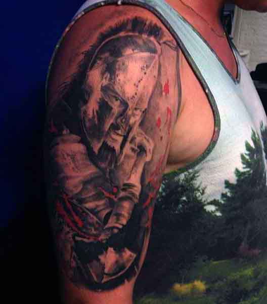 Creative Arm Spartan Men's Tattoos