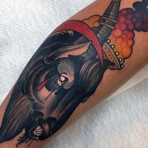 Creative Baphomet Neo Traditional Mens Tattoos