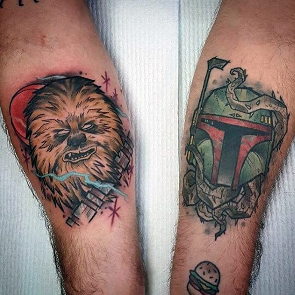 Creative Chewbacca Inner Forearm Tattoos For Guys