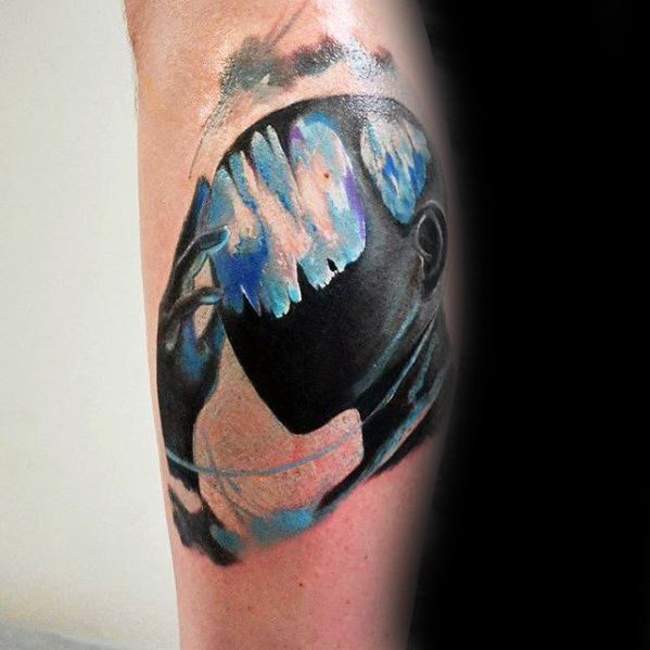 Creative Consciousness Tattoos For Men On Leg Calf