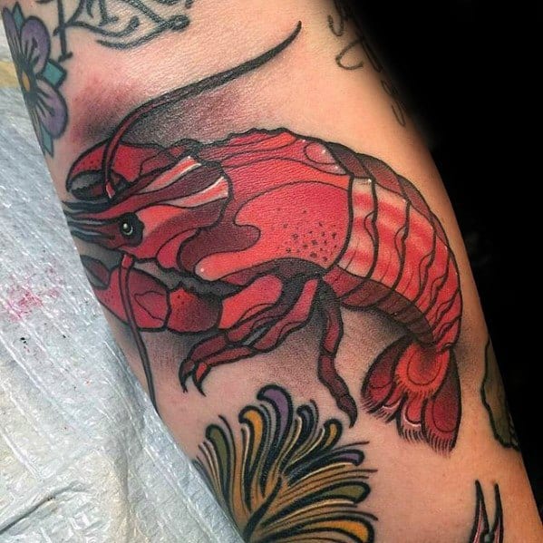 Creative Crawfish Tattoos For Men On Arm
