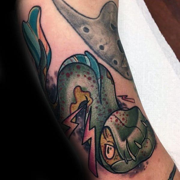 Creative Electric Eel Tattoos For Men On Forearm