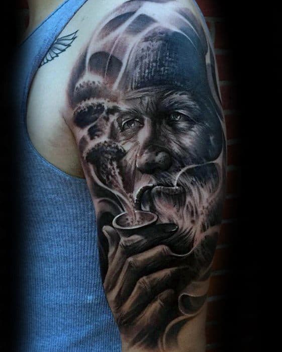 Creative Epic Arm Man With Pipe Tattoos For Men