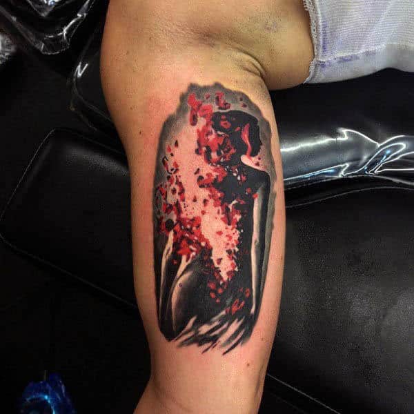 Creative Female Silhouette Mens Inner Arm Tattoos