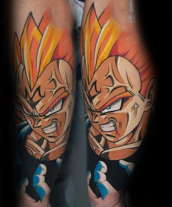 Creative Forearm Vegeta Tattoo On Male