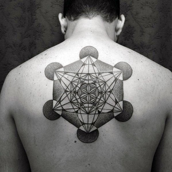 Creative Geometric Back Tattoos For Men