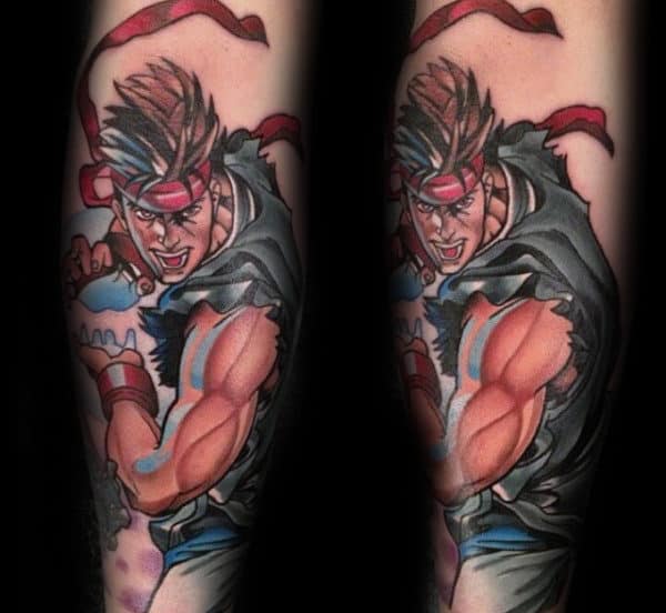 Creative Guys Forearm Street Fighter Tattoo Design