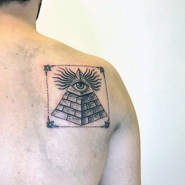 Creative Guys Shoulder Blade Pyramid Tattoo