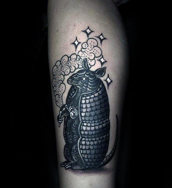 Creative Inner Forearm Armadillo Tattoos For Men