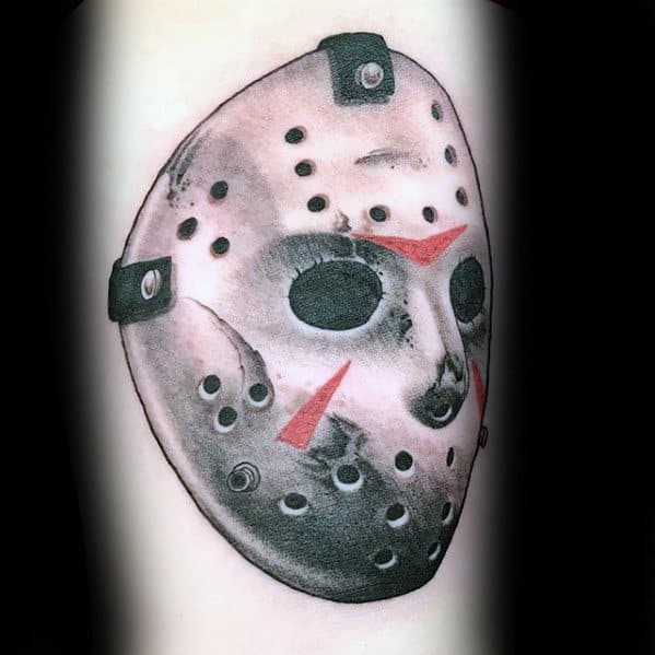 Creative Jason Mask Tattoos For Men On Arm