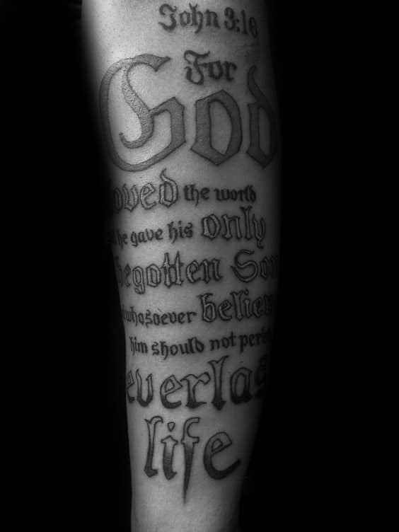 Creative John 316 Bible Verse Guys Forearm Tattoo Inspiration