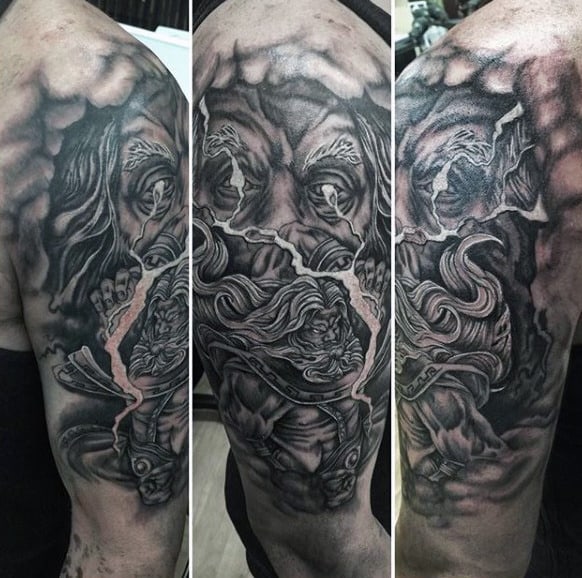 Creative Lightning Tattoo Design Ideas For Men Half Sleeve