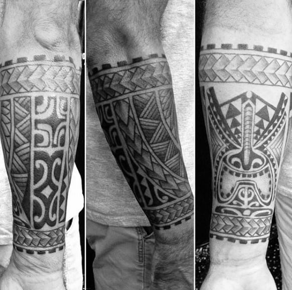 Creative Male Tribal Forearm Tattoo Design Ideas