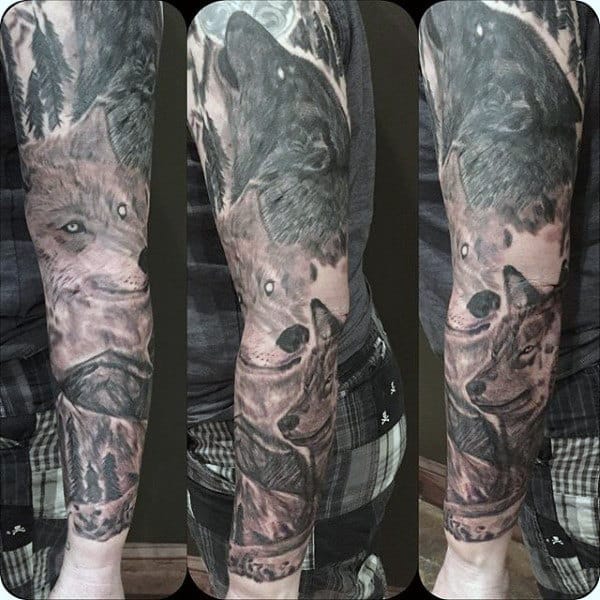 Creative Men's Ghost Wolf Tattoo